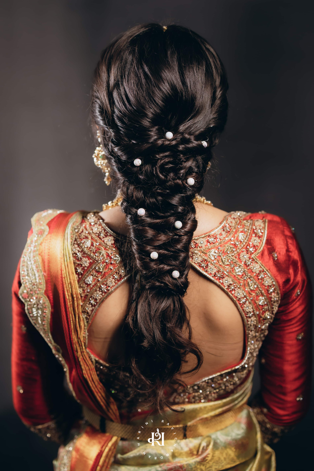 Chithirai series - green and red paisley bridal muhurtham saree