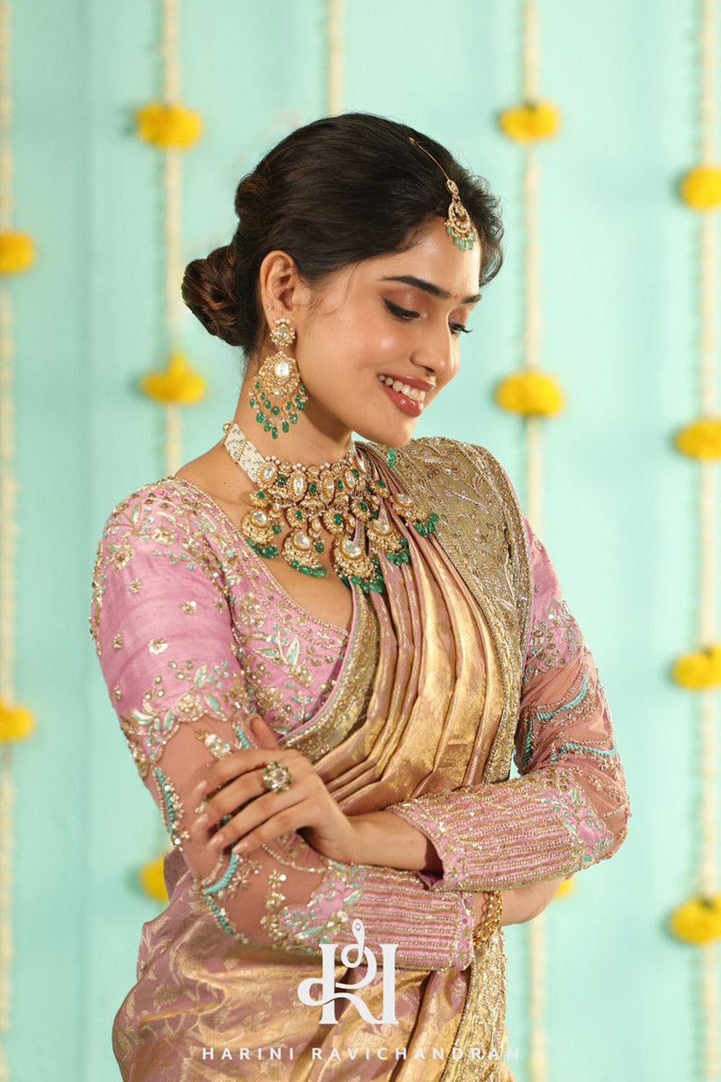 Chithirai series - pastel pink muhurtham saree