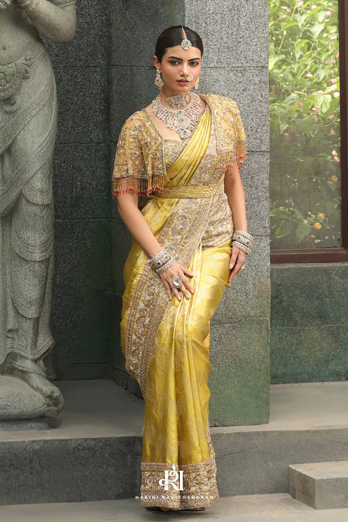The Marigold saree - bright gold kanjivaram tissue saree