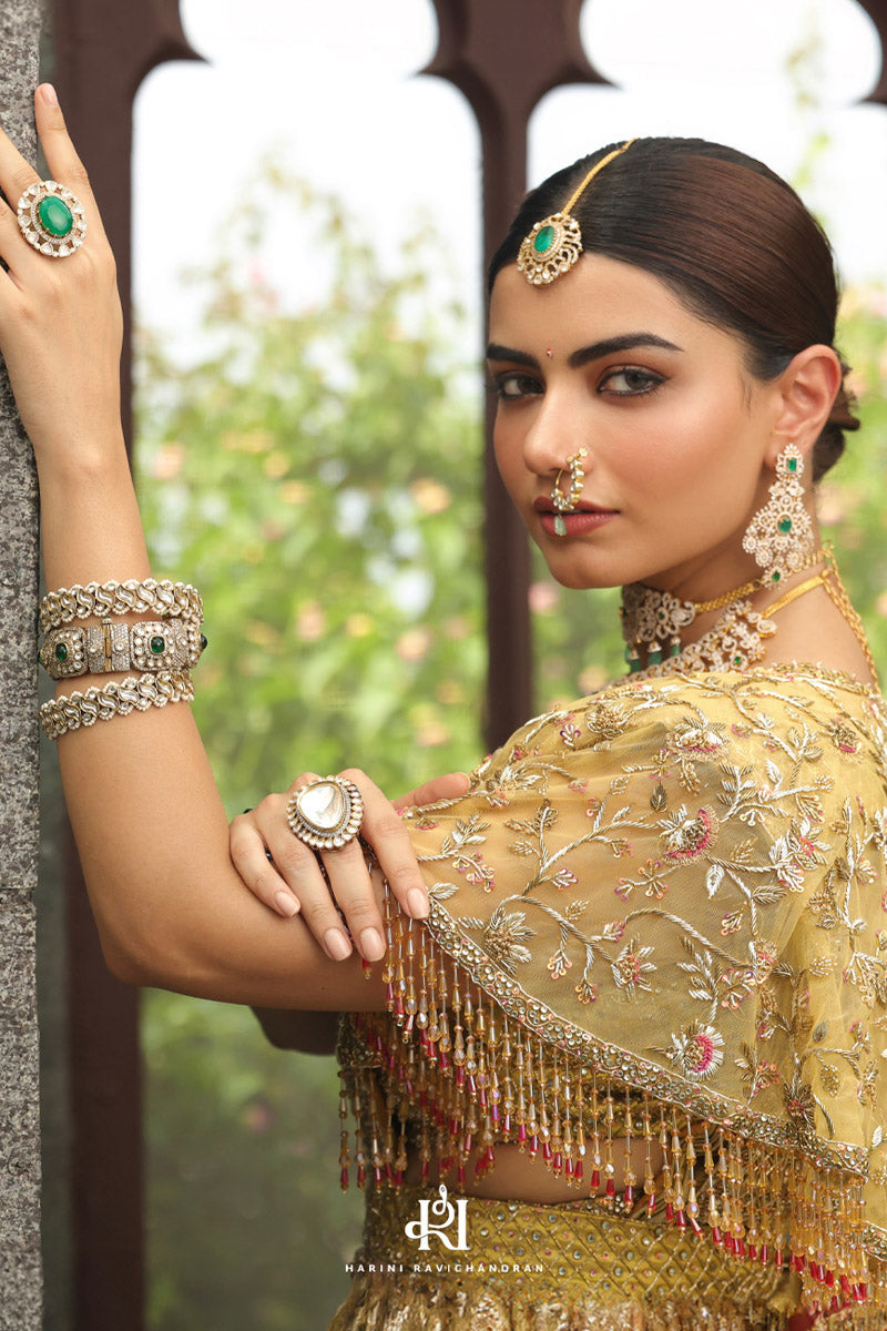 The Marigold saree - bright gold kanjivaram tissue saree