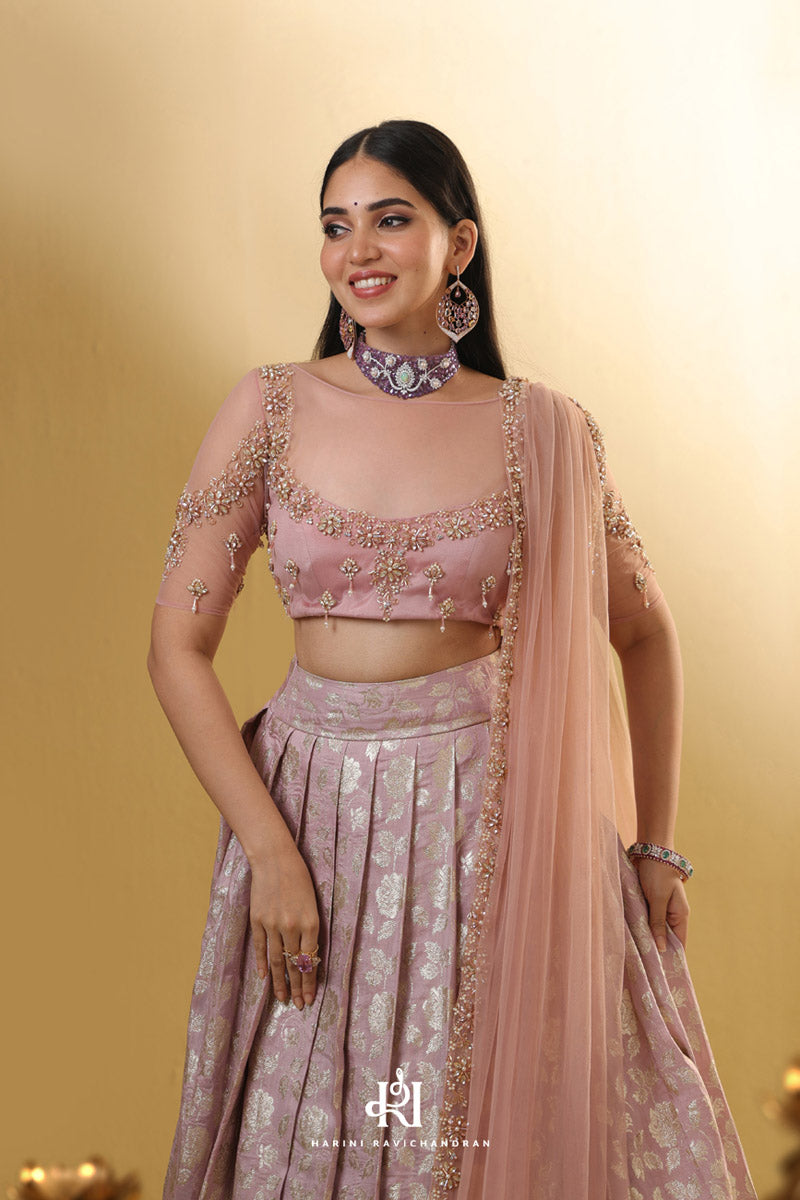 Lilac pearl -chanderi tussar lilac half saree