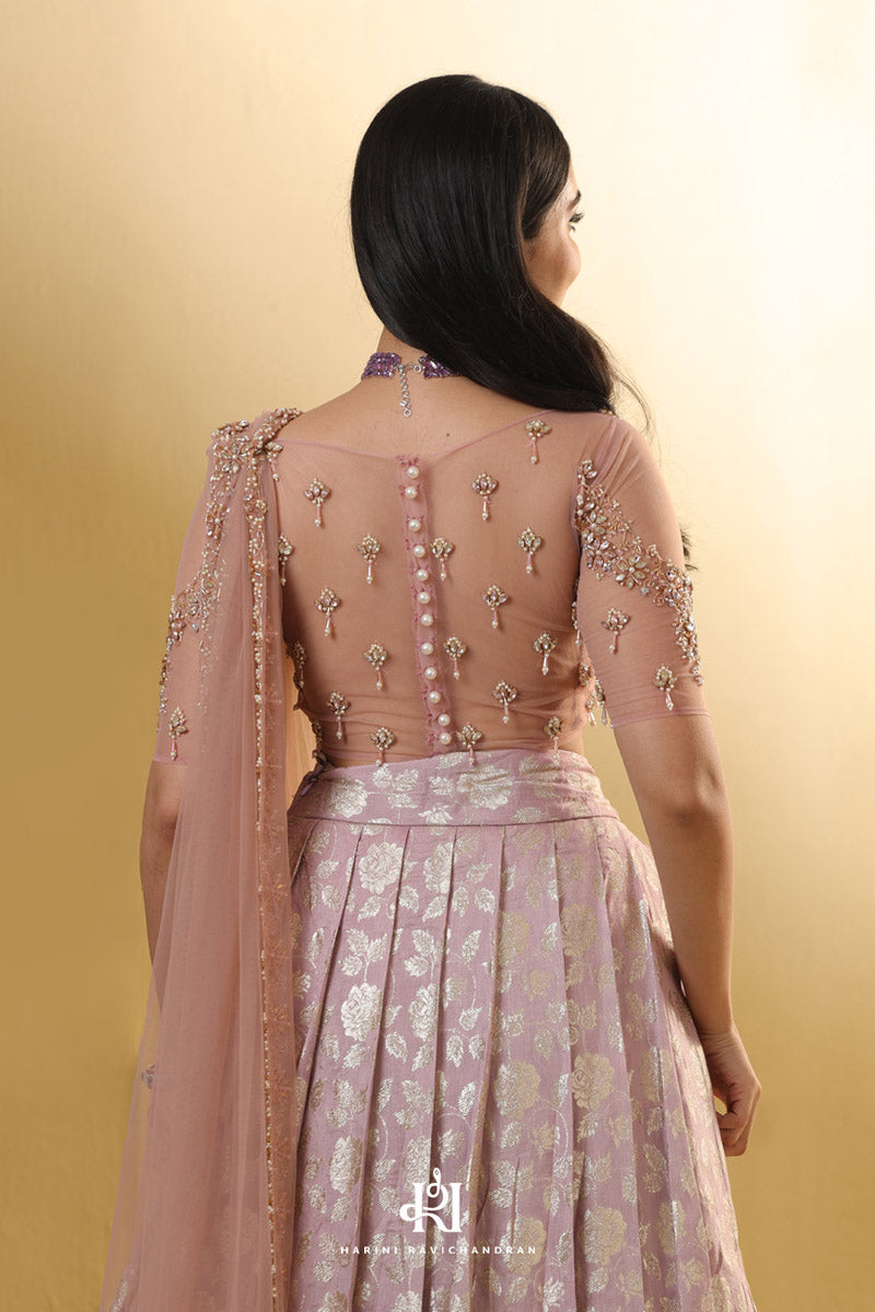 Lilac pearl -chanderi tussar lilac half saree