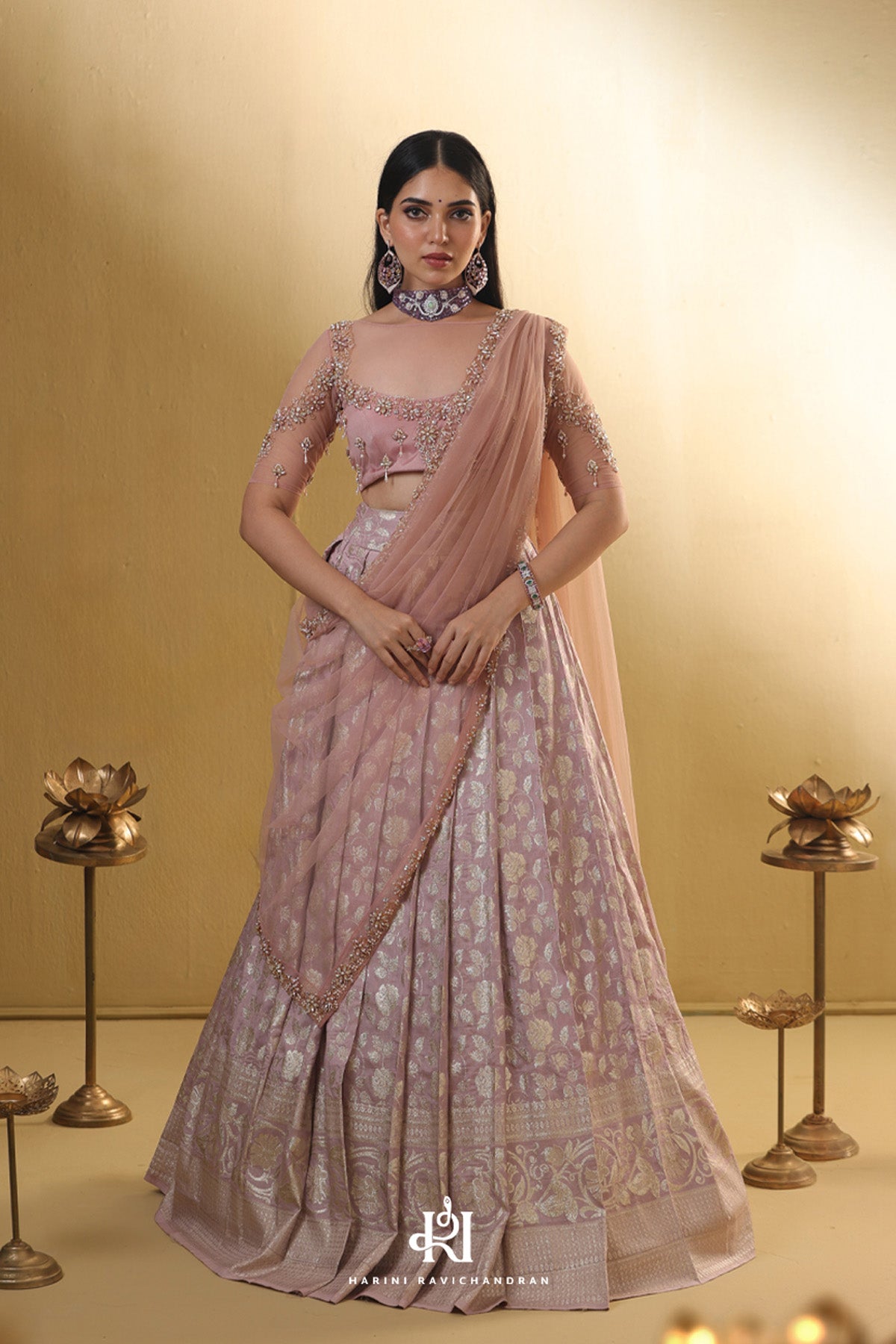 Lilac pearl -chanderi tussar lilac half saree