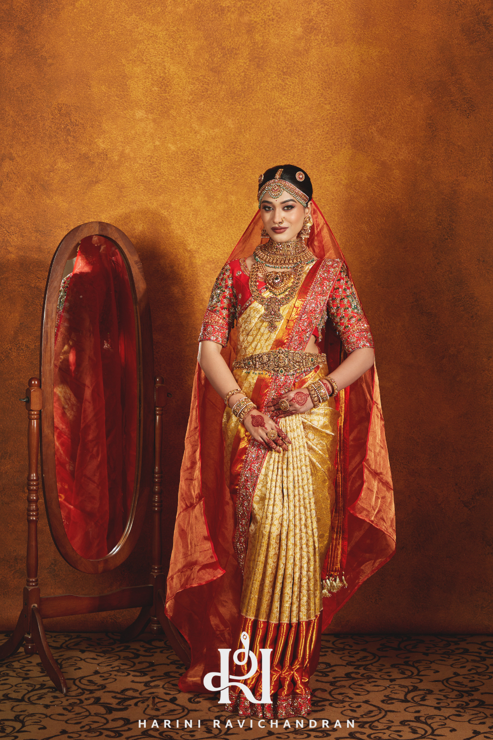 Chithirai series - gold and red  bridal muhurtham saree