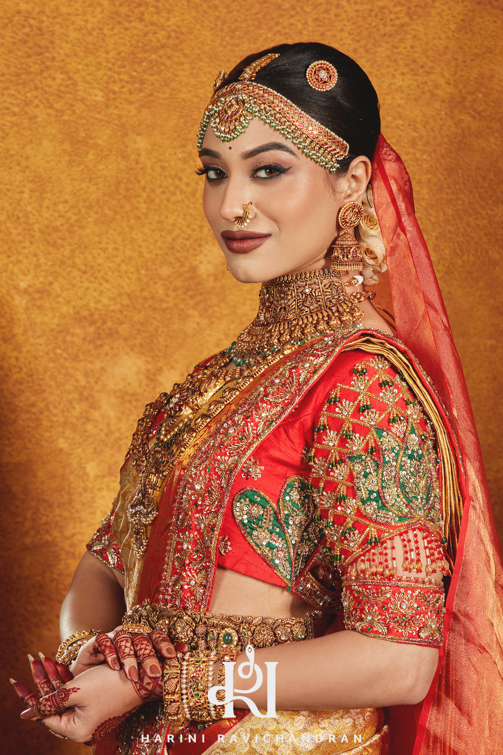 Chithirai series - gold and red  bridal muhurtham saree