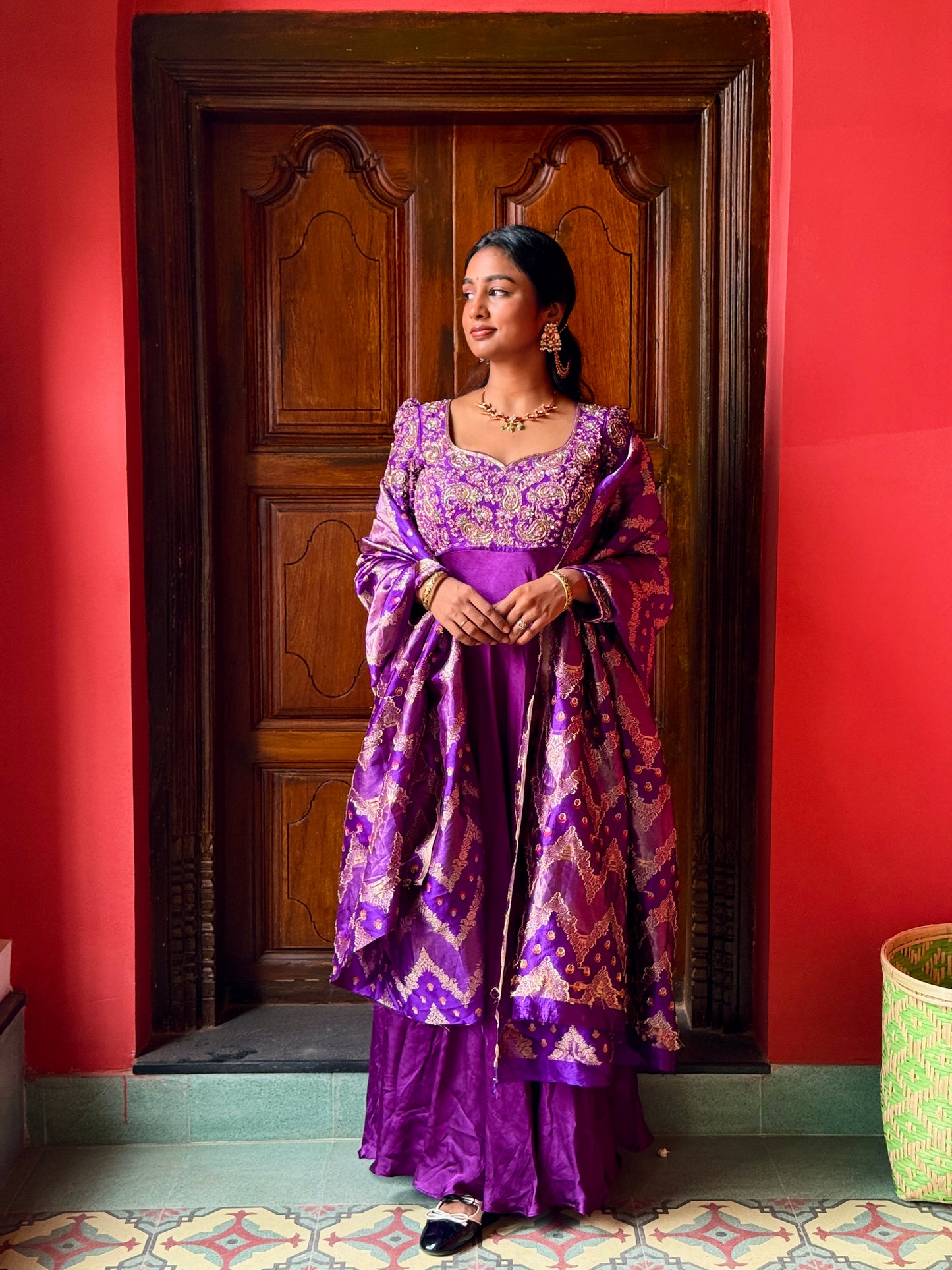 Purple Paisley Anarkali