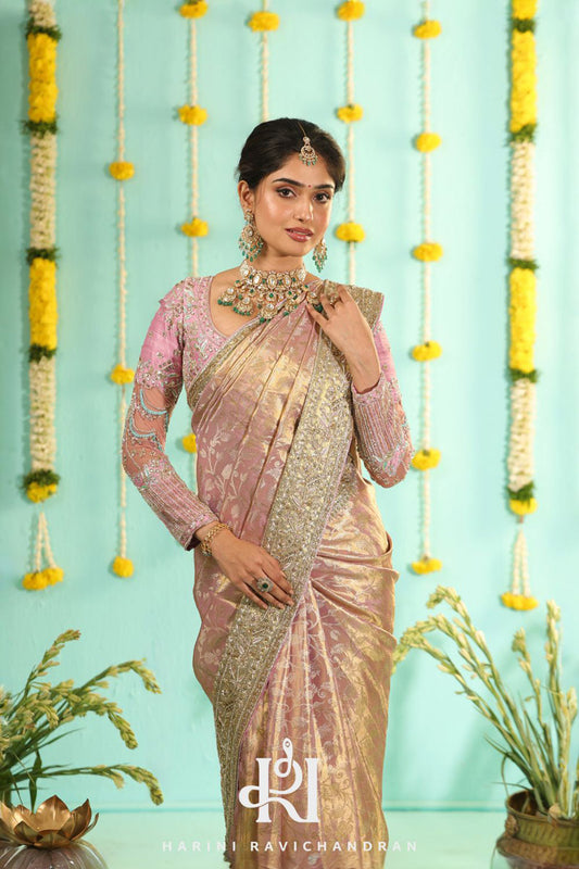 Chithirai series - pastel pink muhurtham saree