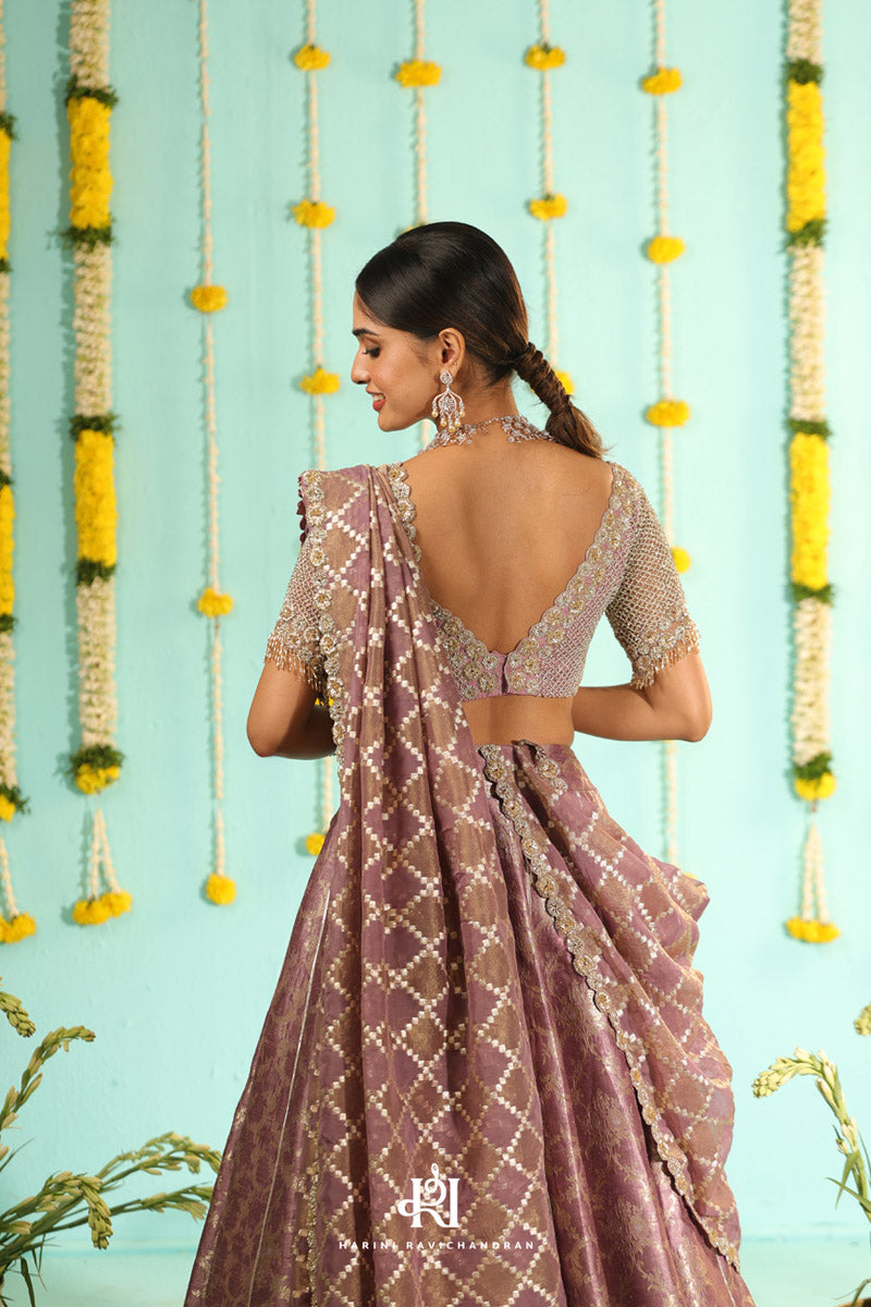 Lavandula - Raw Silk Banarasi Lehanga