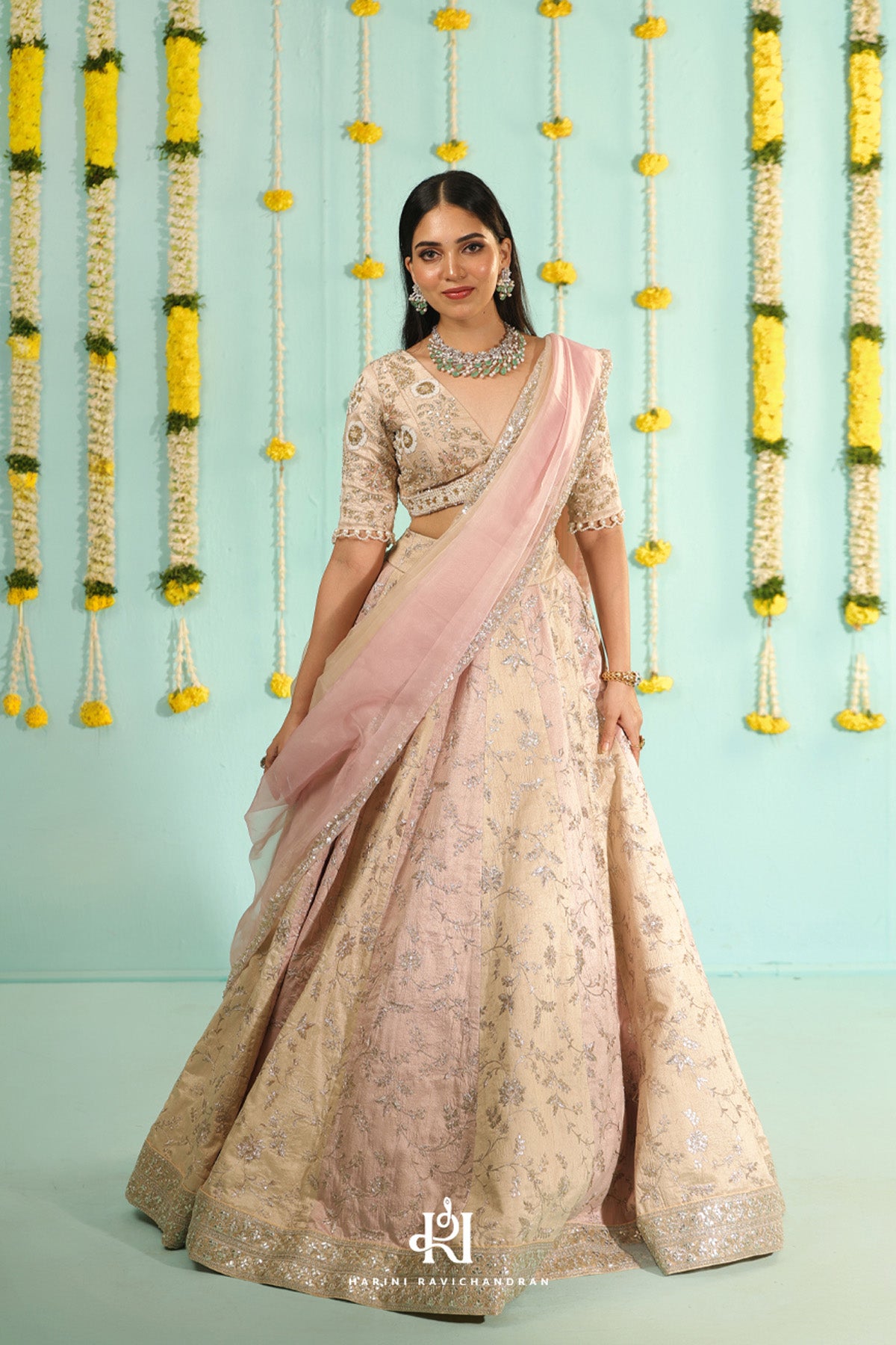 Misty Pink - Raw Silk Banrasi Lehanga