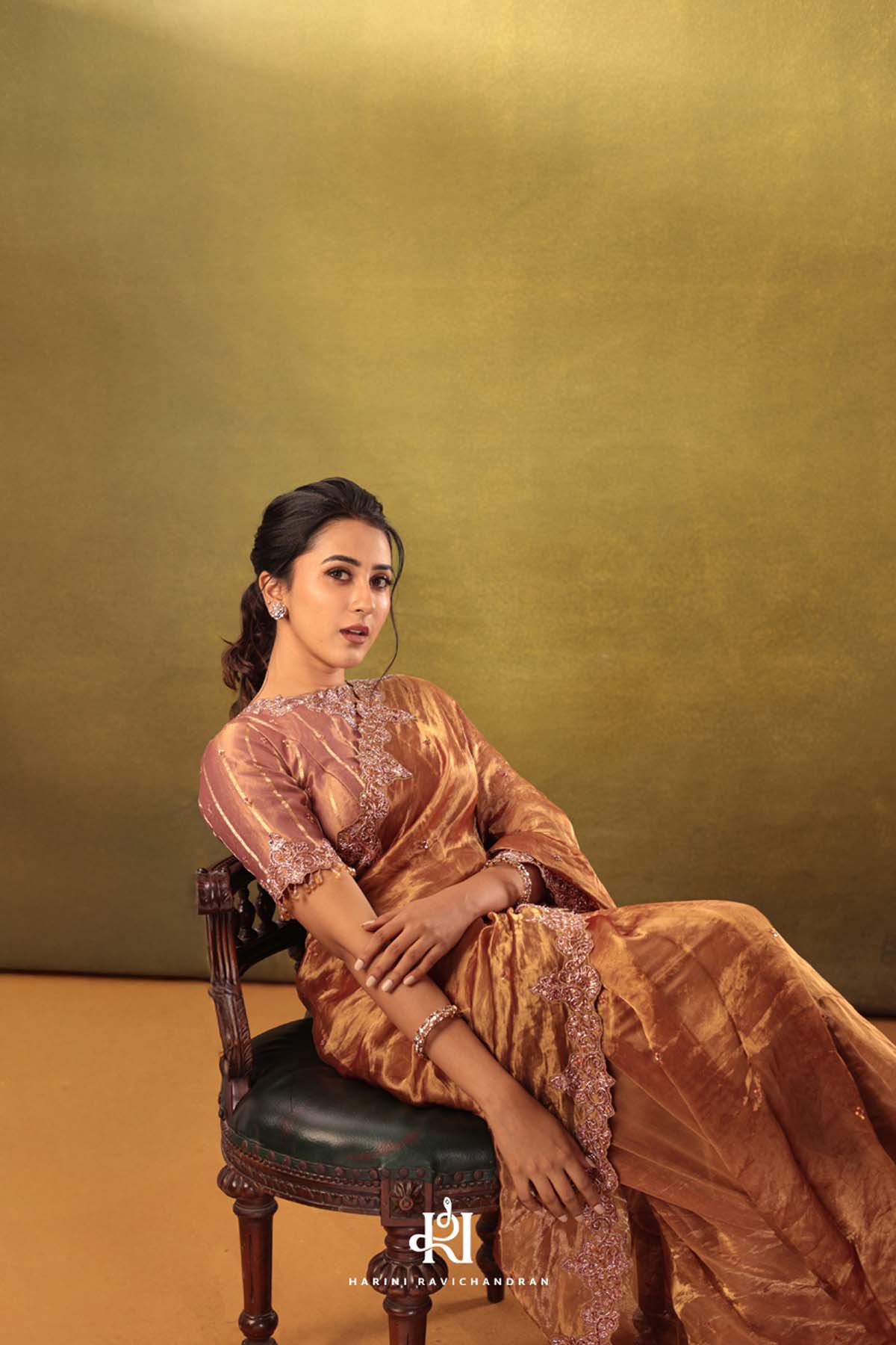 The varaha series -Rose Gold tissue saree